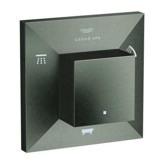 Grohe Allure Brilliant 5-Wege-Umstellung Hard Graphite gebürstet, Fertigmontageset für 29033