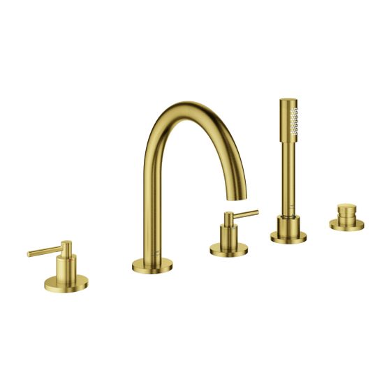 Grohe Atrio 5-Loch-Wannenkombination Cool Sunrise gebürstet, Fertigmontageset, mit Hebelgriff