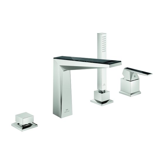 Grohe Allure Brilliant 4-Loch-Wannenkombination PC Supersteel, Griff, Vanilla Noir Caesarstone