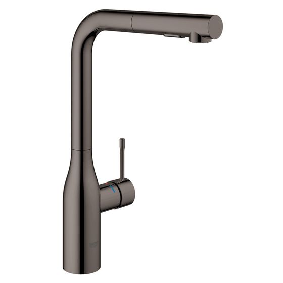 Grohe Essence Einhand-Spültischbatterie, 1-Loch-Montage, Schwenkauslauf, ausziehbare Dual Spülbrause, Hard Graphite, 30270A00