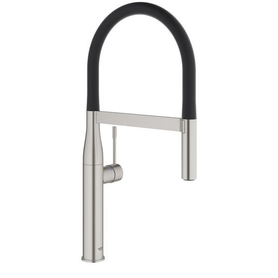 Grohe Essence Einhand-Spültischbatterie, 1-Loch-Montage, ausziehbare Dual Spülbrause, Supersteel, 30294DC0