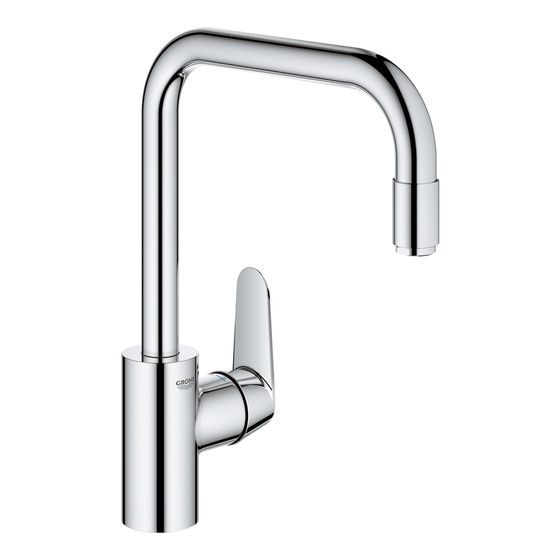 Grohe Eurodisc Cosmopolitan Einhand-Spültischbatterie, herausziehbarer Mousseurauslauf, DN 15, Messing, Chrom, 31122004