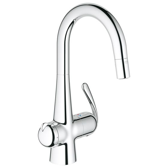 Grohe Zedra Einhand-Spültischbatterie, 1-Loch-Montage, mit Geräteabsperrventil, Chrom, 31203000