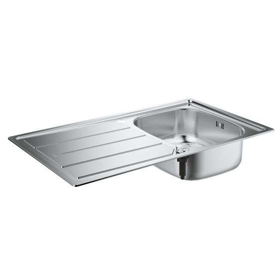 Grohe Edelstahlspüle K200 mit 1 Becken/Abtropffläche 860x500mm, Edelstahl, 31552SD0