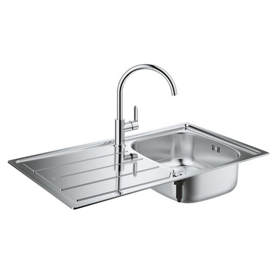 Grohe Spülen-Bauset K200 mit BauEdge Edelstahlspüle, 860x500mm, Edelstahl, 31562SD0