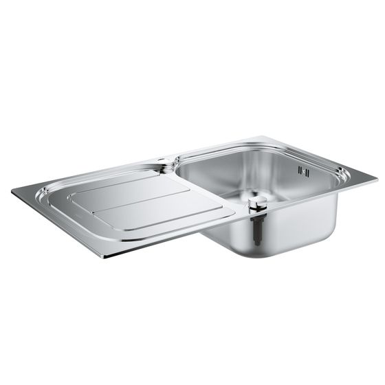 Grohe Edelstahlspüle K300 mit 1 Becken/Abtropffläche 860x500mm, Edelstahl, 31563SD0