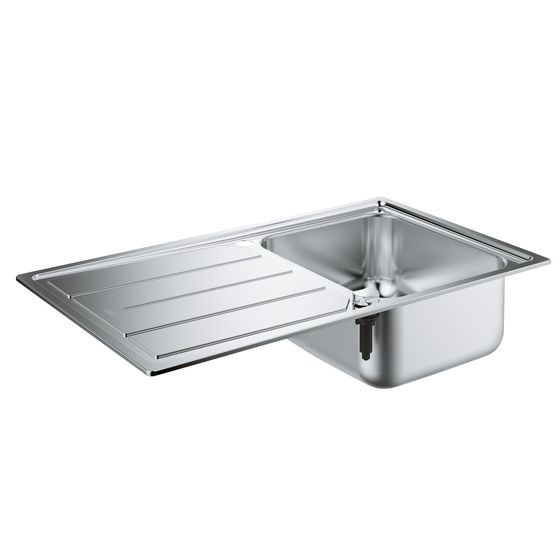 Grohe Edelstahlspüle K500 mit 1 Becken/Abtropffläche 860x500mm, Edelstahl, 31571SD0