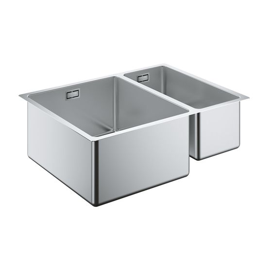 Grohe Unterbau-Edelstahlspüle K700, mit 1,5 Becken 585x440mm, Einbau links, Edelstahl, 31577SD0