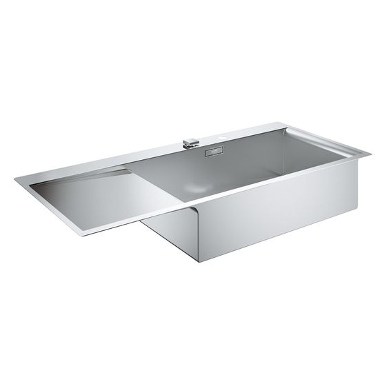 Grohe Edelstahlspüle K1000 mit 1 Becken und Abtropffläche, 1160x520mm, Einbau flächenbündig rechts, Satin Finish, 31582SD0