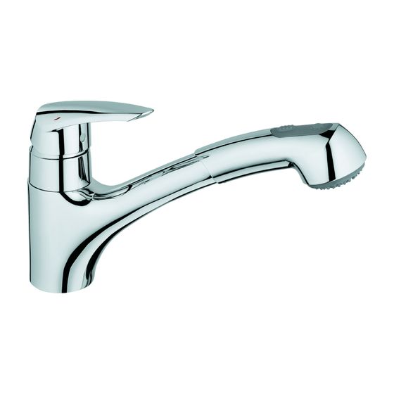 Grohe Eurodisc Einhand-Spültischbatterie, 35mm Keramikkartusche, Messing, Chrom, 32257001