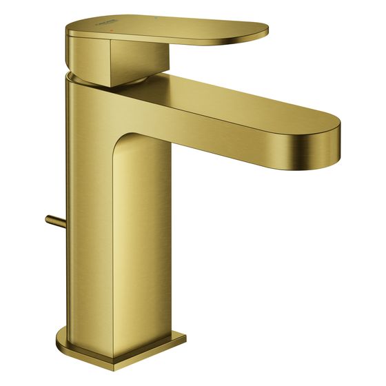 Grohe Plus Einhand-Waschtischbatterie, S-Size, 1-Loch-Montage, mit Zugstangen-Ablaufgarnitur, Cool Sunrise gebürstet, 32612GN4