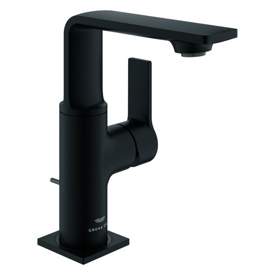 Grohe Allure Einhand-Waschtischbatterie, M-Size, schwenkbarer Auslauf, Zugstangen-Ablaufgarnitur, Phantom Black, 32757KF1