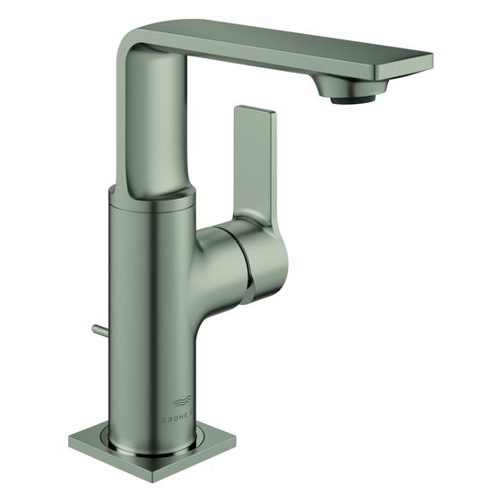 Grohe Allure Einhand-Waschtischbatterie, M-Size, schwenkbarer Auslauf, Zugstangen-Ablaufgarnitur, Satin Steel, 32757MS1