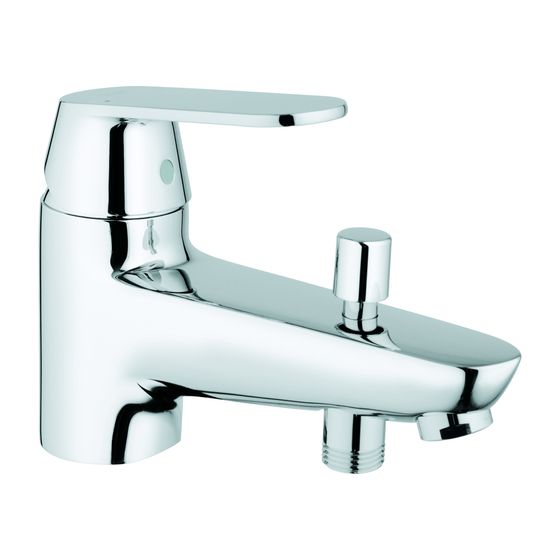 Grohe Eurosmart Cosmopolitan 1-Loch-Einhand-Wannenbatterie, Keramikkartusche mit Eco-Override-Stop, min. 2,5l/min, Chrom