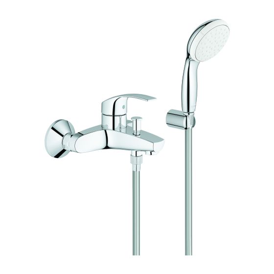 GROHE EH-Wannenbatterie Eurosmart 33302_2 mit Wandhalterset chrom