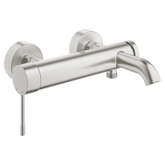 Grohe Essence Einhand-Wannenbatterie, Wandmontage, eigensicher, Supersteel, 33624DC1