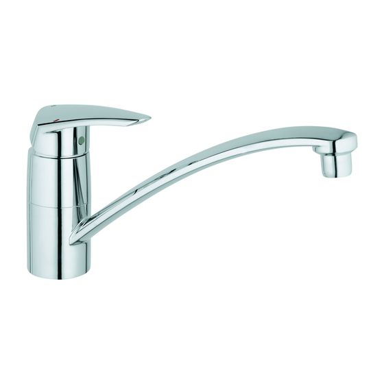 Grohe Eurodisc Einhand-Spültischbatterie, 140 Grad Schwenkbereich, DN 10, Messing, Chrom, 33770001