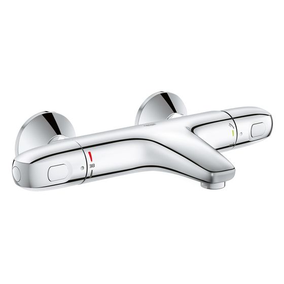 Grohe Grohtherm 1000 Thermostat-Wannenbatterie, Wandmontage, SafeStop, eigensicher, Chrom, 34155003