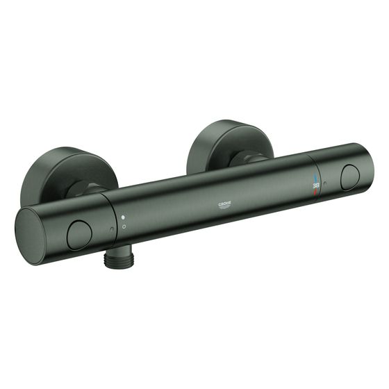 Grohe Grohtherm 800 Cosmopolitan Thermostat-Brausebatterie, Wandmontage, Hard Graphite gebürstet, 34765AL0