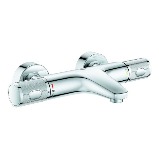 Grohe Grohtherm 1000 Performance Thermostat-Wannenbatterie, Wandmontage, Chrom, 34779000