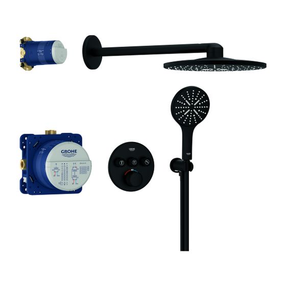 Grohe Grohtherm SmartControl Unterputz Duschsystem Thermostat runde Form 3 Absperrventile Phantom Black