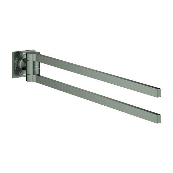 Grohe Allure Doppel-Handtuchhalter Hard Graphite gebürstet, schwenkbar