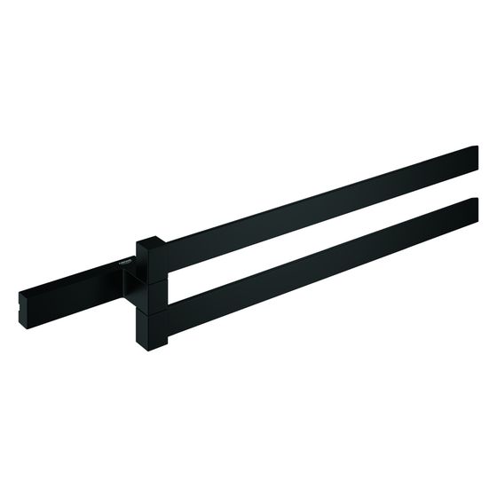 Grohe Selection Cube Doppel-Handtuchhalter, 2-armig, schwenkbar, 400mm, Mattschwarz, 407682430