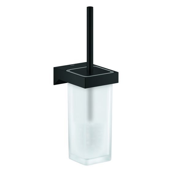 Grohe Selection Cube Toilettenbürstengarnitur, Glas/Metall, Wandmontage, Mattschwarz, 408572430