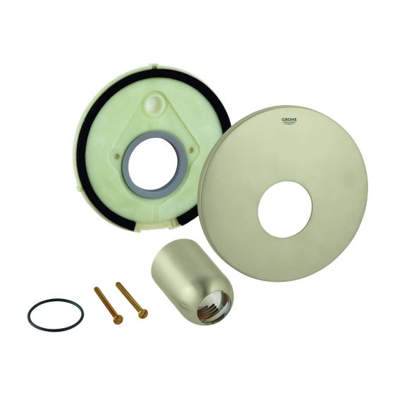 Grohe Rosette Nickel gebürstet, Metall, mit Kappe für Einhand-Brausebatterie Fertigmontageset