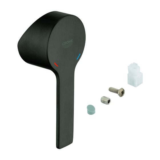 Grohe Hebel Metall für 35mm Kartusche, Lineare 2-Loch Waschtischbatterie, Hard Graphite gebürstet