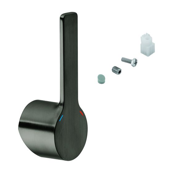Grohe Hebel Metall für 28mm Kartusche, Lineare Einhand-Waschtischbatterie L-Size, Hard Graphite gebürstet