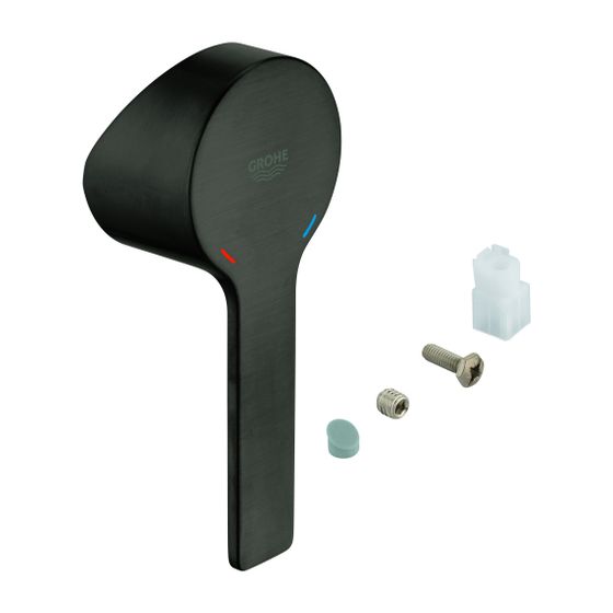 Grohe Hebel Metall für 35mm Kartusche, Lineare Einhand-Brause-/ Wannenbatterie, Hard Graphite gebürstet