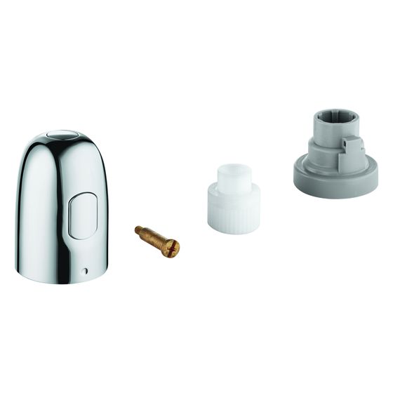 Grohe Absperrgriff mit MetalGrip, EcoButton, für Grohtherm 1000, Mattschwarz, 479722430