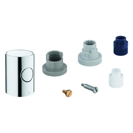 Grohe Metallgriff, DN 15, Mengengriff mit EcoButton, Spartaste m. individuell einstellbarem Sparanschlag, Mattschwarz, 479842430