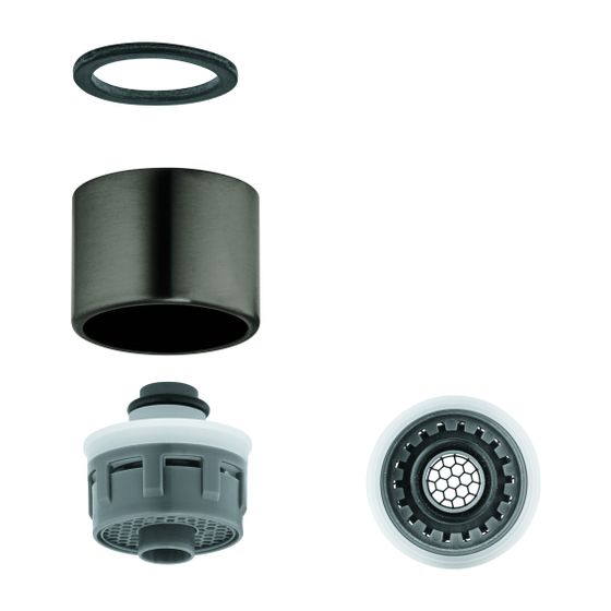 Grohe Blue Mousseur für Minta, Innengewinde M22x1, Dual-Strahlregler, 19,0l/min bei 3 bar, Hard Graphite gebürstet