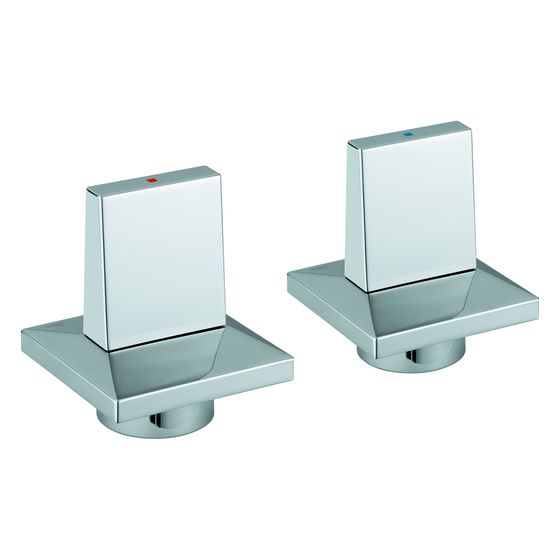 Grohe Griffpaar für Allure Brilliant, Metall, Markierung Blau/Rot, Chrom, 48320000