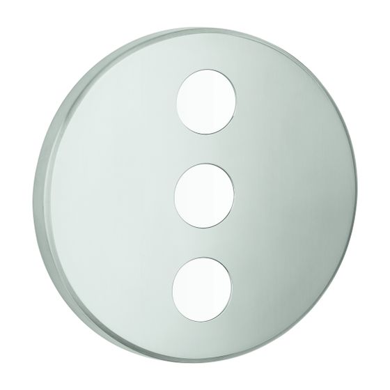 Grohe Rosette rund für SmartControl, Supersteel für 3-fach Unterputzventil Fertigmontageset