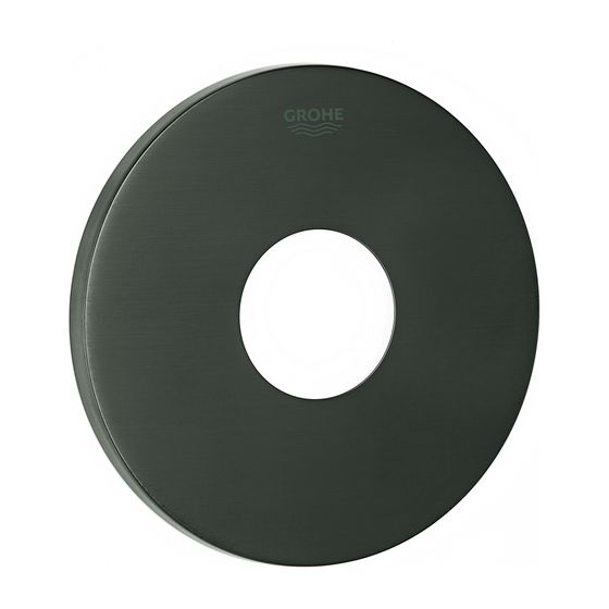 Grohe Rosette rund für Einhandmischer-Hard Graphite gebürstet Fertigmontageset