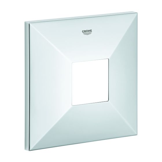 Grohe Rosette eckig für Einhandmischer-Fertigmontagesets, Chrom, Wandrosette, verdeckte Befestigung