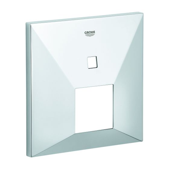 Grohe Rosette eckig für Einhandmischer-Fertigmontagesets, Chrom mit 2-Wege Umstellung, Wandrosette