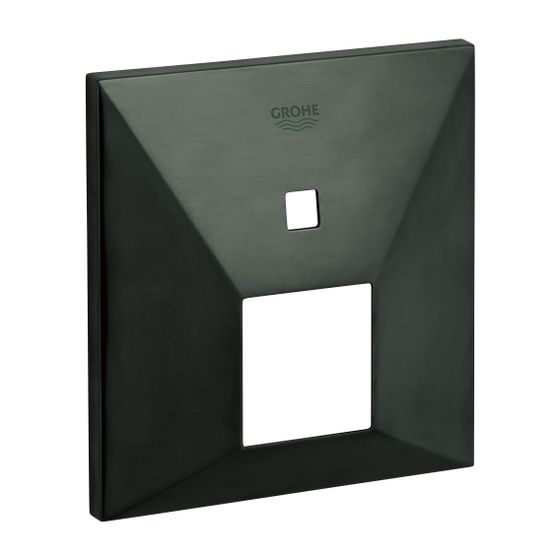 Grohe Rosette eckig für Einhandmischer-Fertigmontageset mit 2-Wege-Umstellung, Hard Graphite gebürstet, 48437AL0