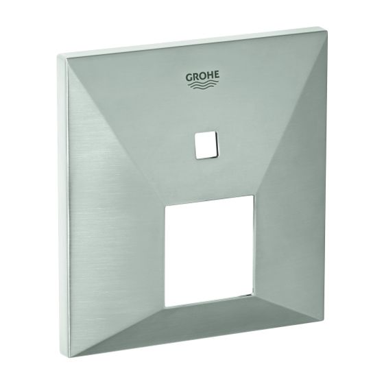 Grohe Rosette eckig für Einhandmischer-Fertigmontageset mit 2-Wege-Umstellung, Supersteel, 48437DC0
