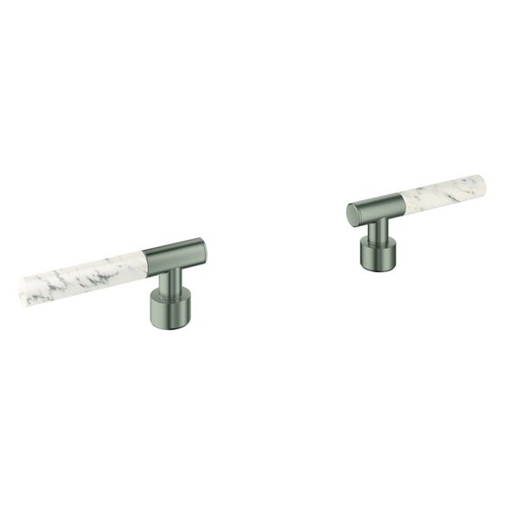 Grohe Atrio Private Collection Hebelgriffe, White Attica Caesarstone, Satin Steel, 48458MS0