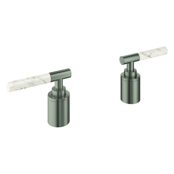Grohe Atrio Private Collection Hebelgriffe, White Attica Caesarstone, Satin Steel, 48464MS0
