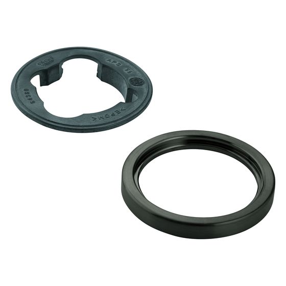 Grohe Rosette rund für Waschtischbatterie ohne Zugstange, Hard Graphite gebürstet, 48603AL0