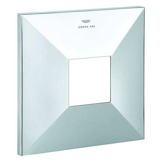 Grohe Rosette eckig für Einhandmischer-Fertigmontageset, 6 Grad ausrichtbar, Metall, Chrom, 48613000