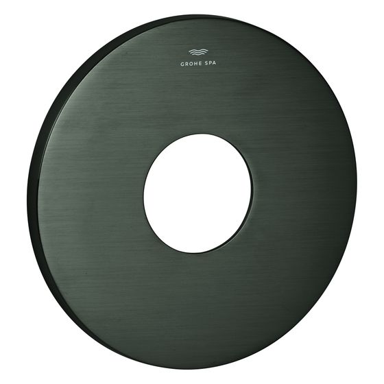 Grohe Rosette rund für Einhandmischer-Fertigmontageset, Metall, 6 Grad ausrichtbar, Hard Graphite gebürstet, 48615AL0