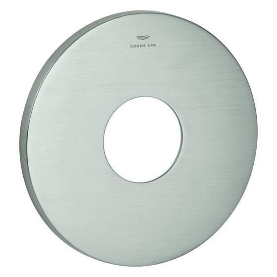 Grohe Rosette rund für Einhandmischer-Fertigmontageset, Metall, 6 Grad ausrichtbar, Supersteel, 48615DC0