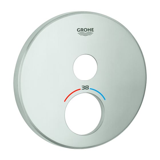 Grohe Rosette rund für SmartControl, Supersteel für Thermostate mit 1 Absperrventil