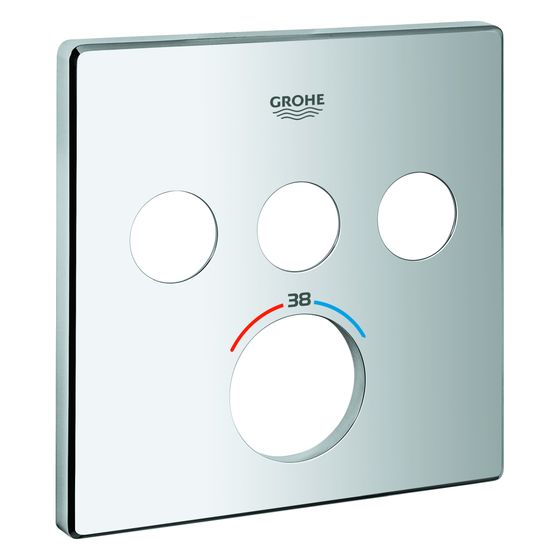 Grohe Rosette eckig für SmartControl Unterputz-Thermostat, für 3 Absperrventile, Phantom Black, 49042KF0